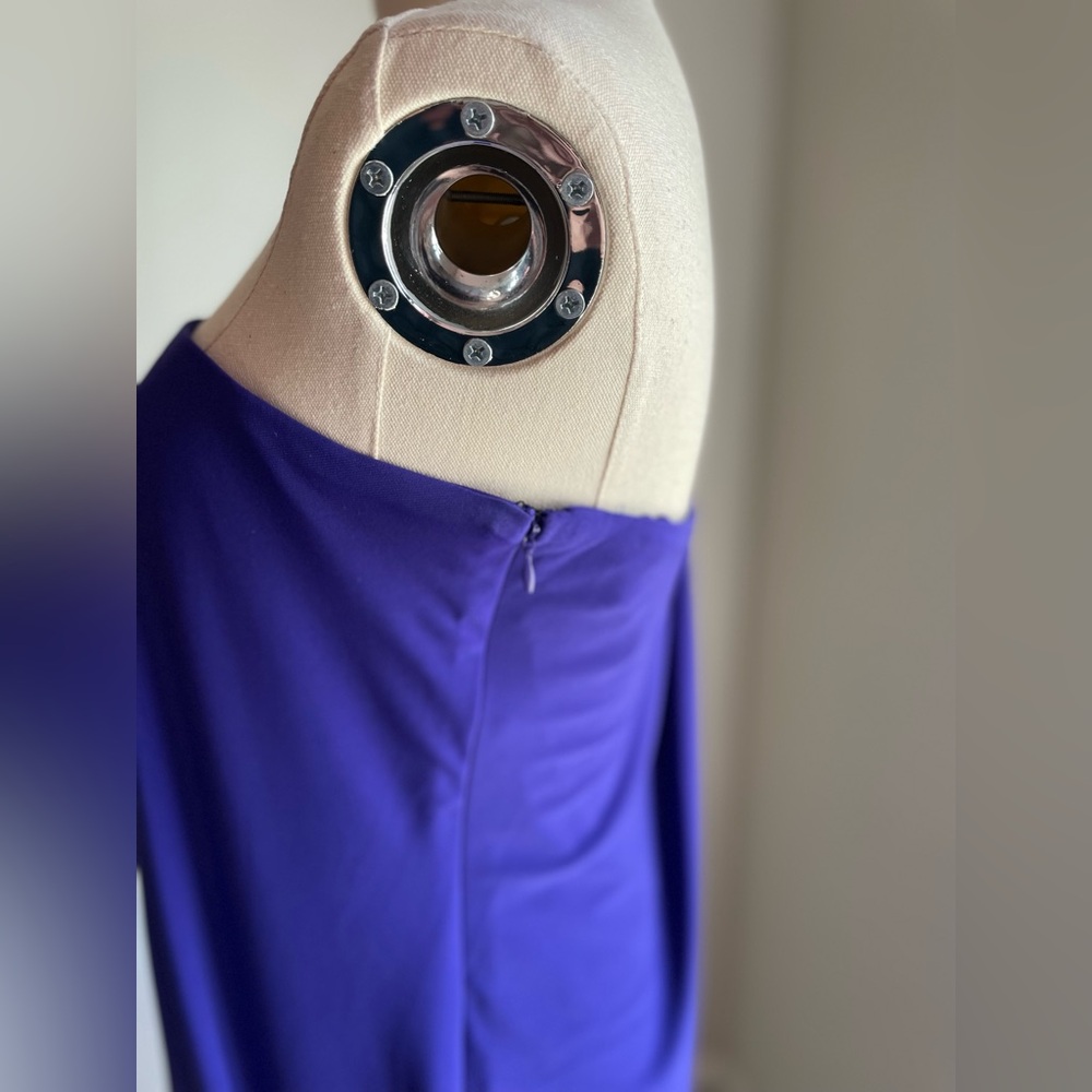 S Badgley Mischka Dress, Mack & James. One Shoulder Purple View 4